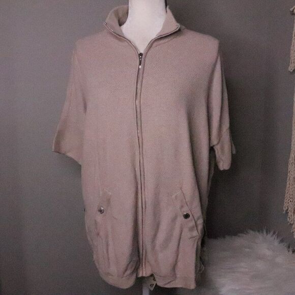 WHBM | Zip Up Batwing Sweater Pullover Small - Picture 2 of 8